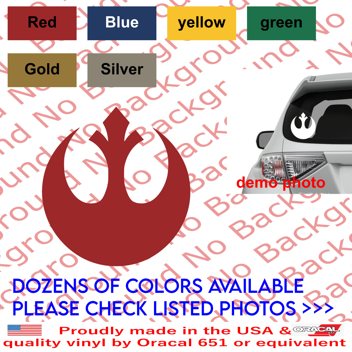 REBEL ALLIANCE Star War Car Window/laptop Vinyl Decal DIE CUT SW001