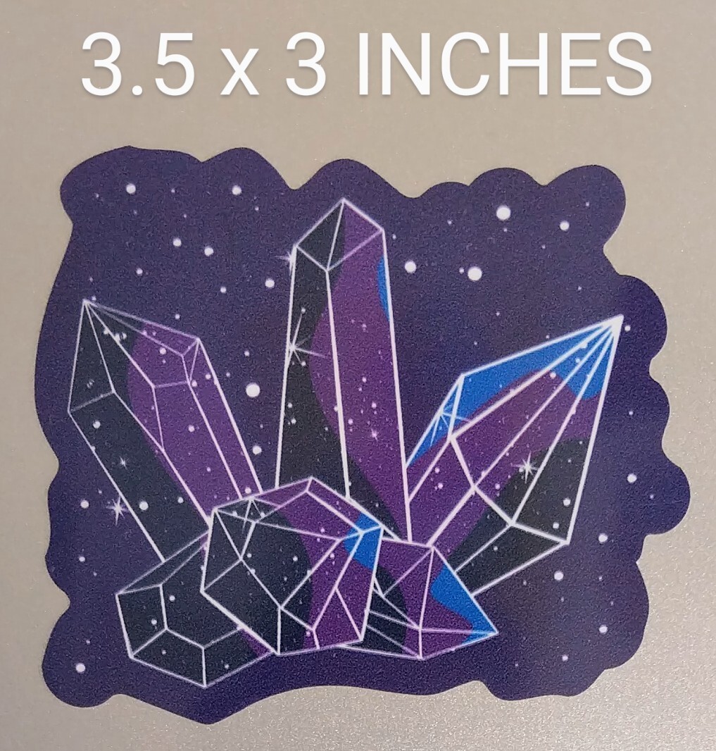 3.5" Crystals Decal Vinyl Sticker Gems Mystical Rock Witchy Emerald Healing Vibe