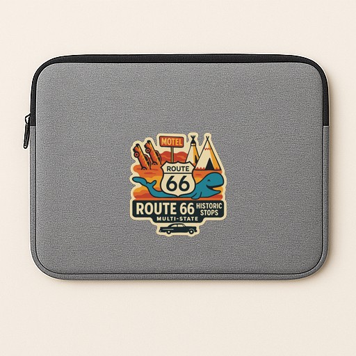 Route 66 Historic Stops Iron On Heat Transfer Vinyl HTV Die-Cut Symbolic