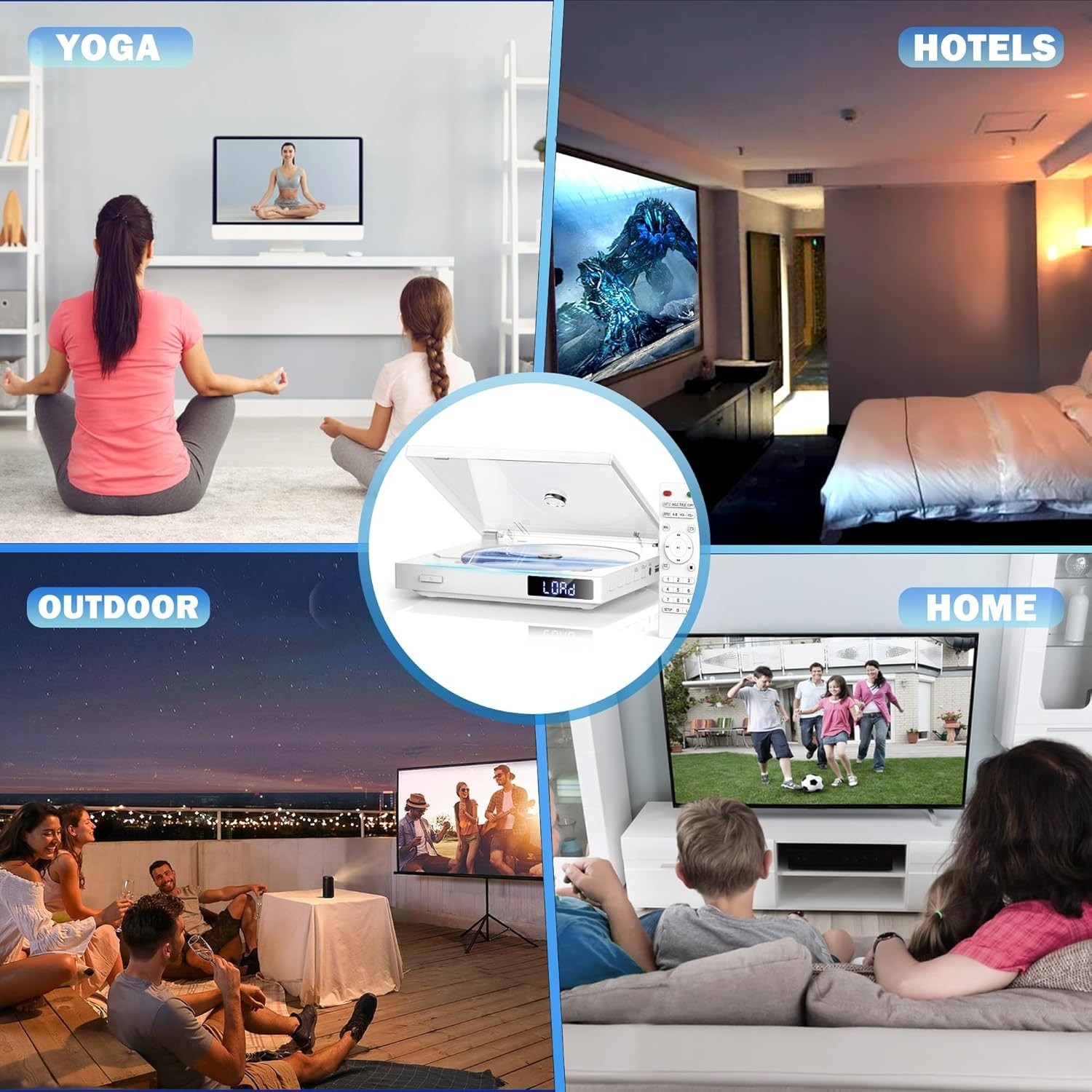HDMI Mini DVD Player for Smart TV, Region Free DVD Players with Mini Design, Sma