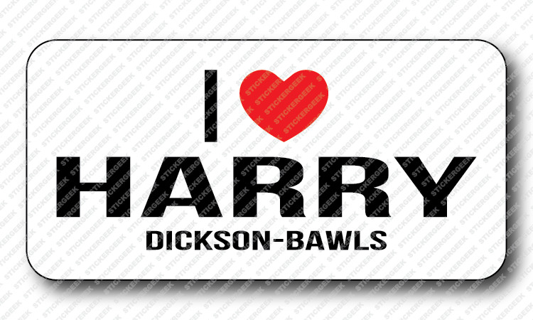 I Heart LOVE Harry Prank Gag Gay Joke Hard Hat Helmet Toolbox Stickers