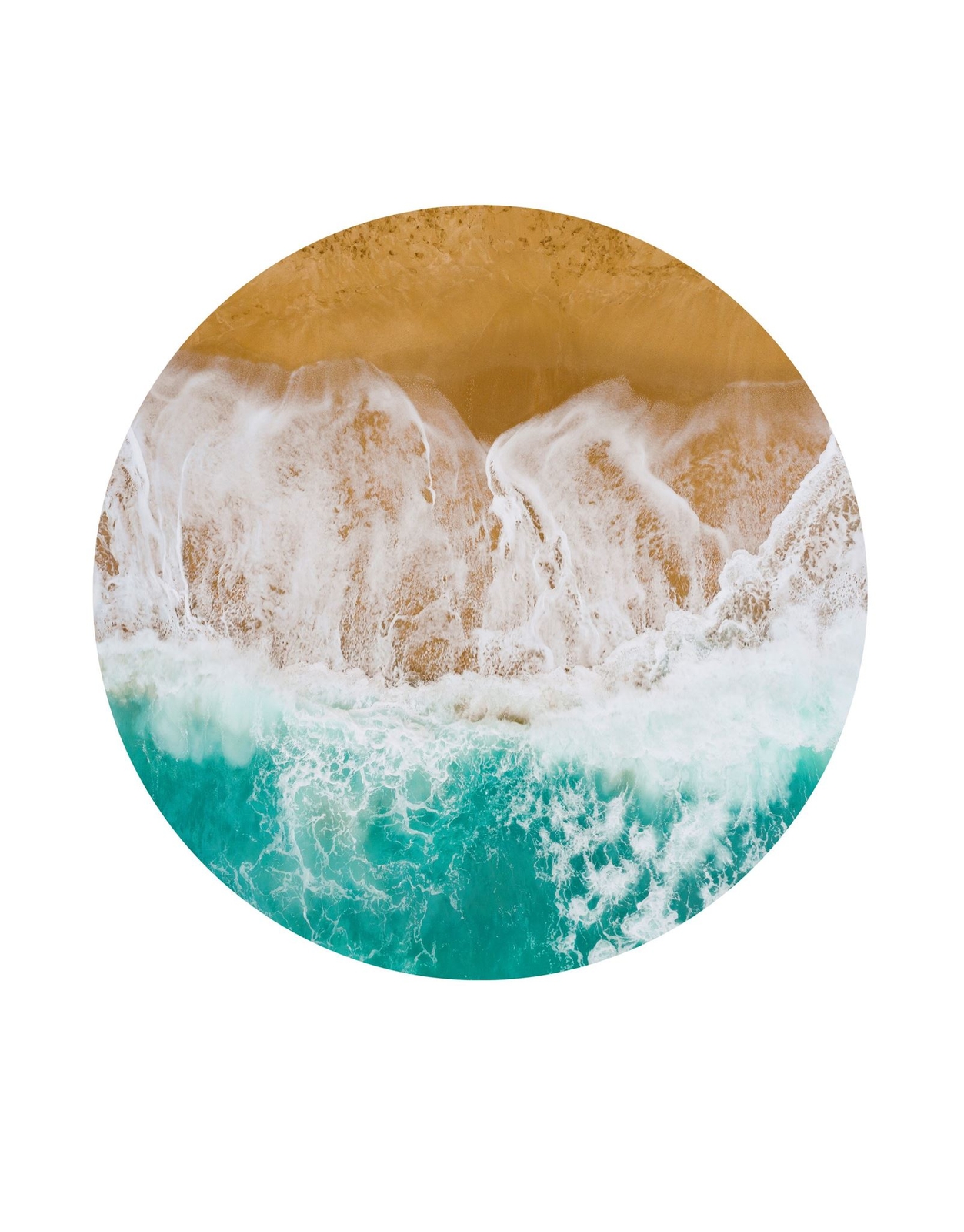 Beach Theme, Sand and Ocean Waves Wall Decal. Peel and Stick Wall Decal. Reposit
