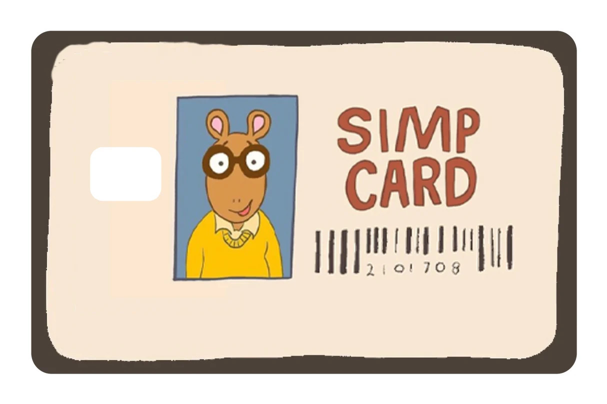 SIMP Card Skin 4 Pack Funny Slang Internet Meme Minimalist Humor Accessory Decal