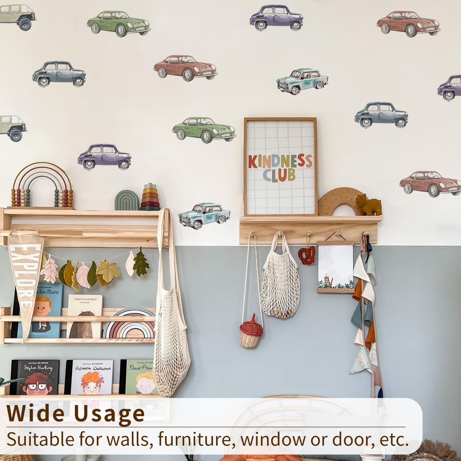 30 PCS Boy Wall Decals Peel and Stick, Multicolor Cars Wall Sticker for Baby …