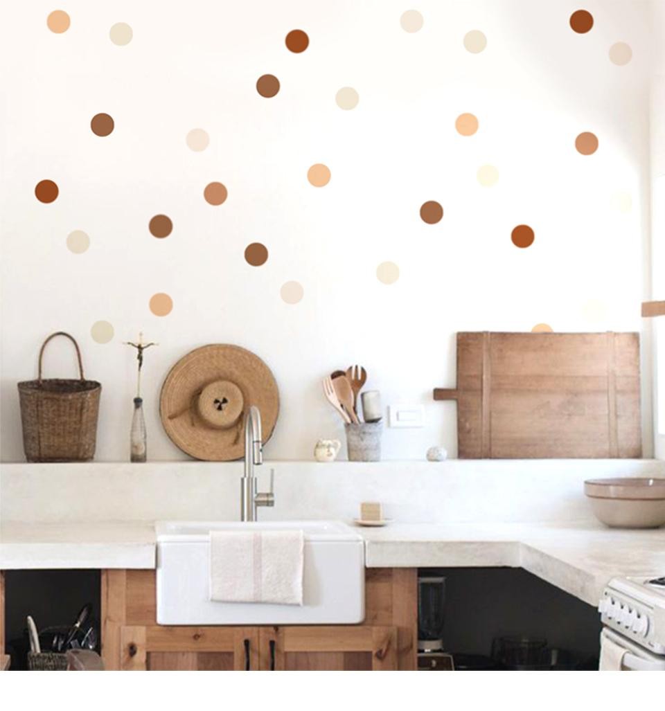 Boho Polka Dot Wall Stickers – Kids Nursery Vintage Decor for Boys & Girls Room