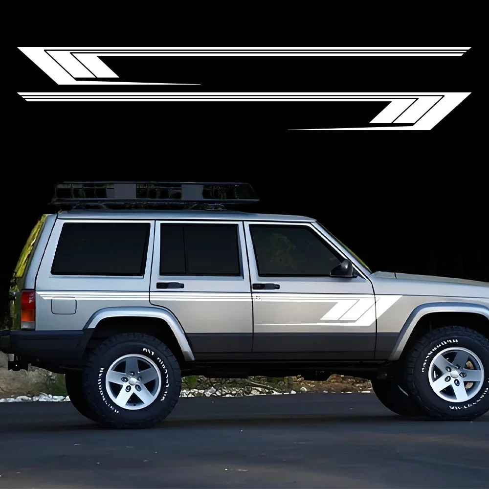 Aftermarket Jeep Cherokee XJ Retro Hockey Stick Racing Side Stripe Decal – Body