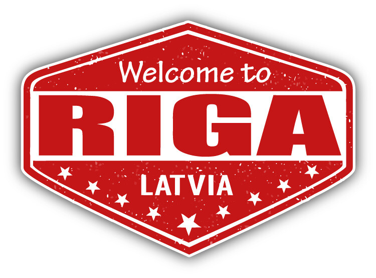 Riga City Latvia Grunge Travel Stamp Car Bumper Sticker Decal
