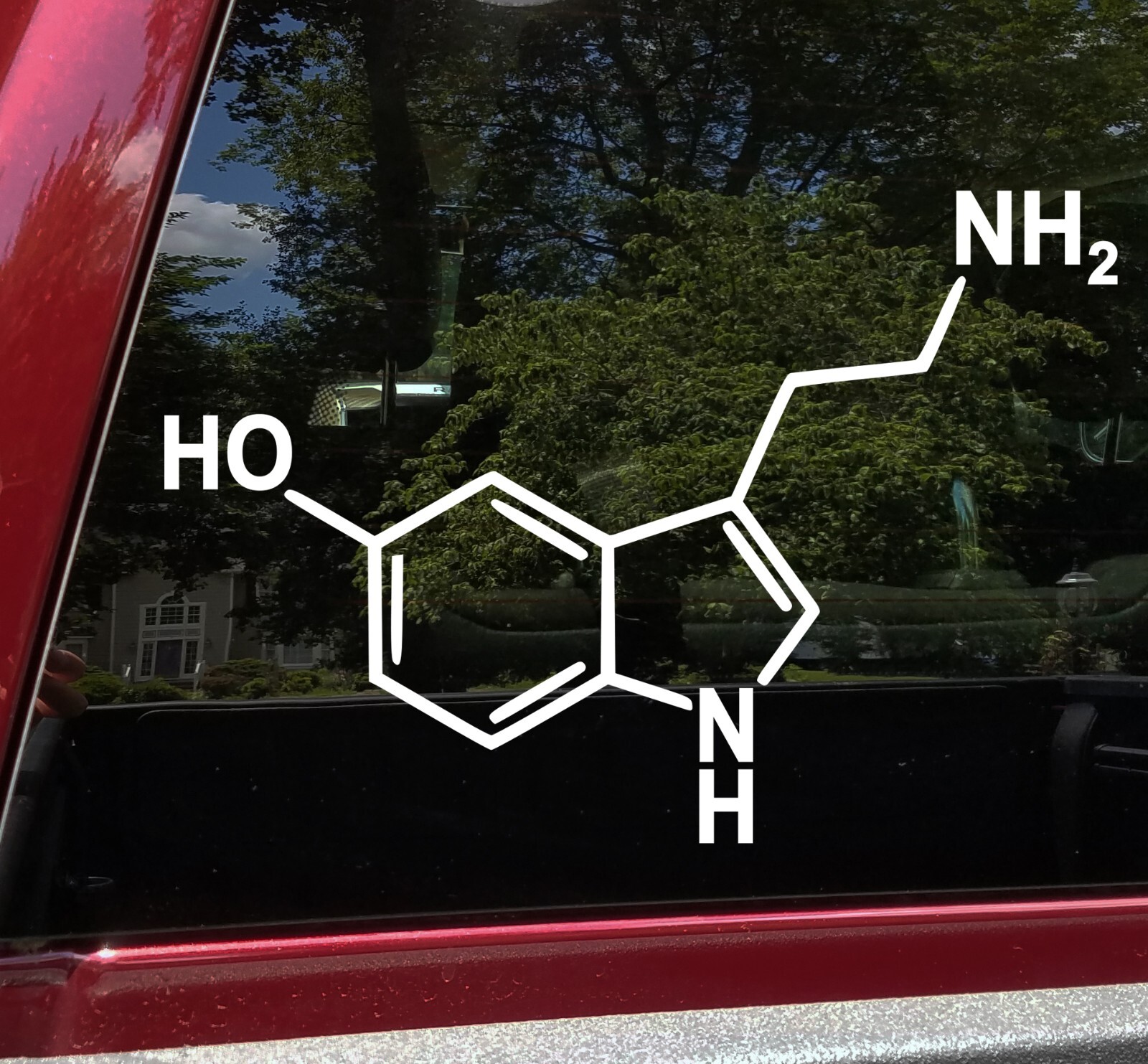 Serotonin Molecular Compound Vinyl Decal V1 – Chemical Structure Die Cut Sticker