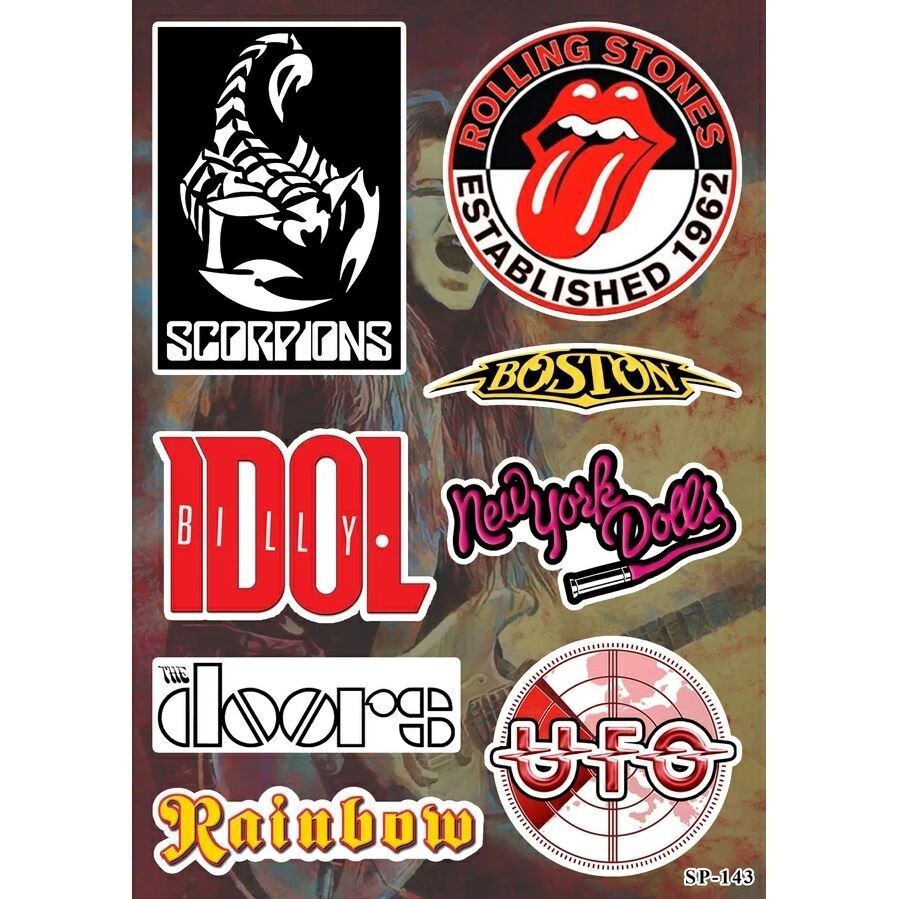 Rock Bands Sticker Pack | Scorpions Rolling Stones The Doors New York Dolls UFO