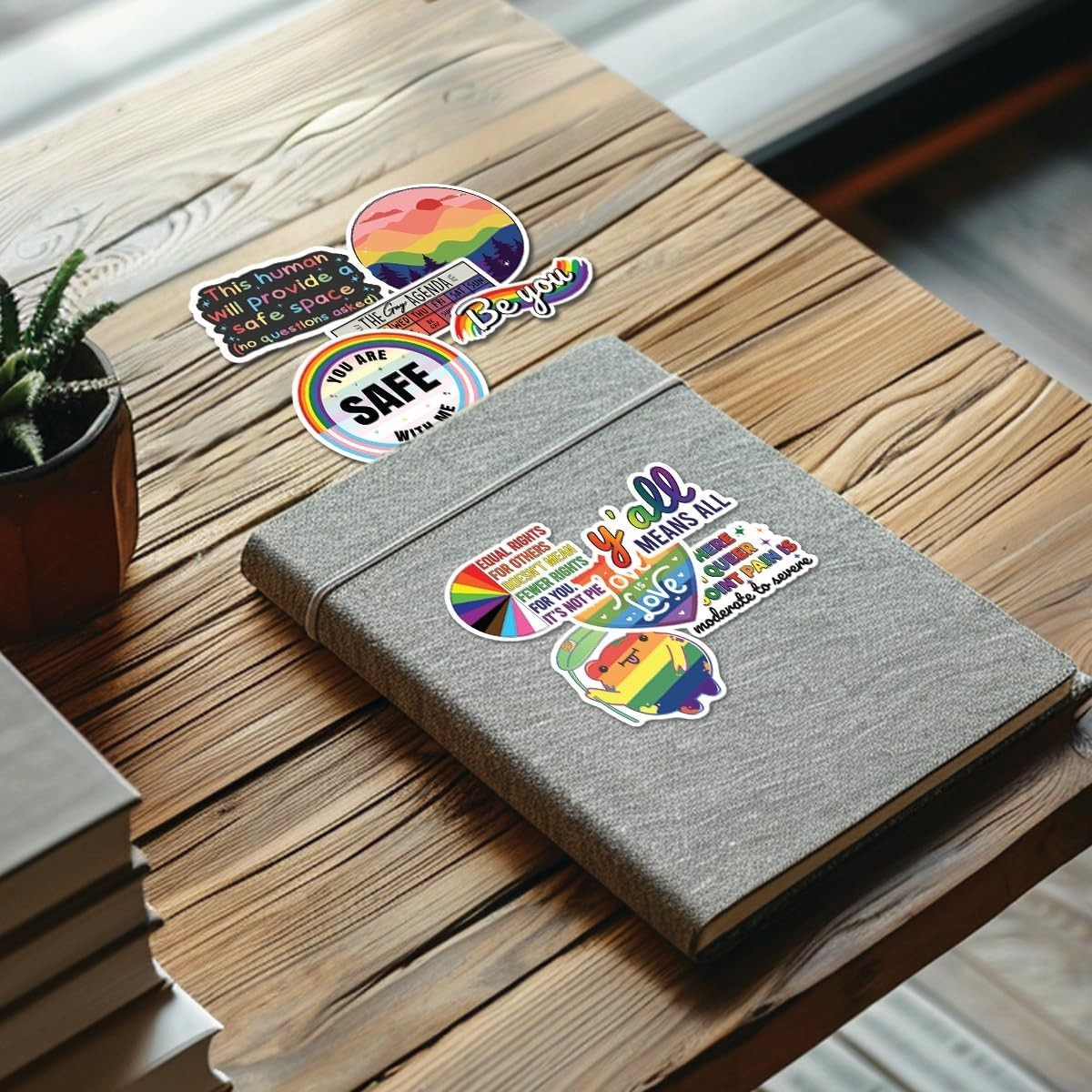 Set of 10 Cute LGBTQ+ Stickers – Durable Vinyl & Fade-Resistant 2 Inch Decals