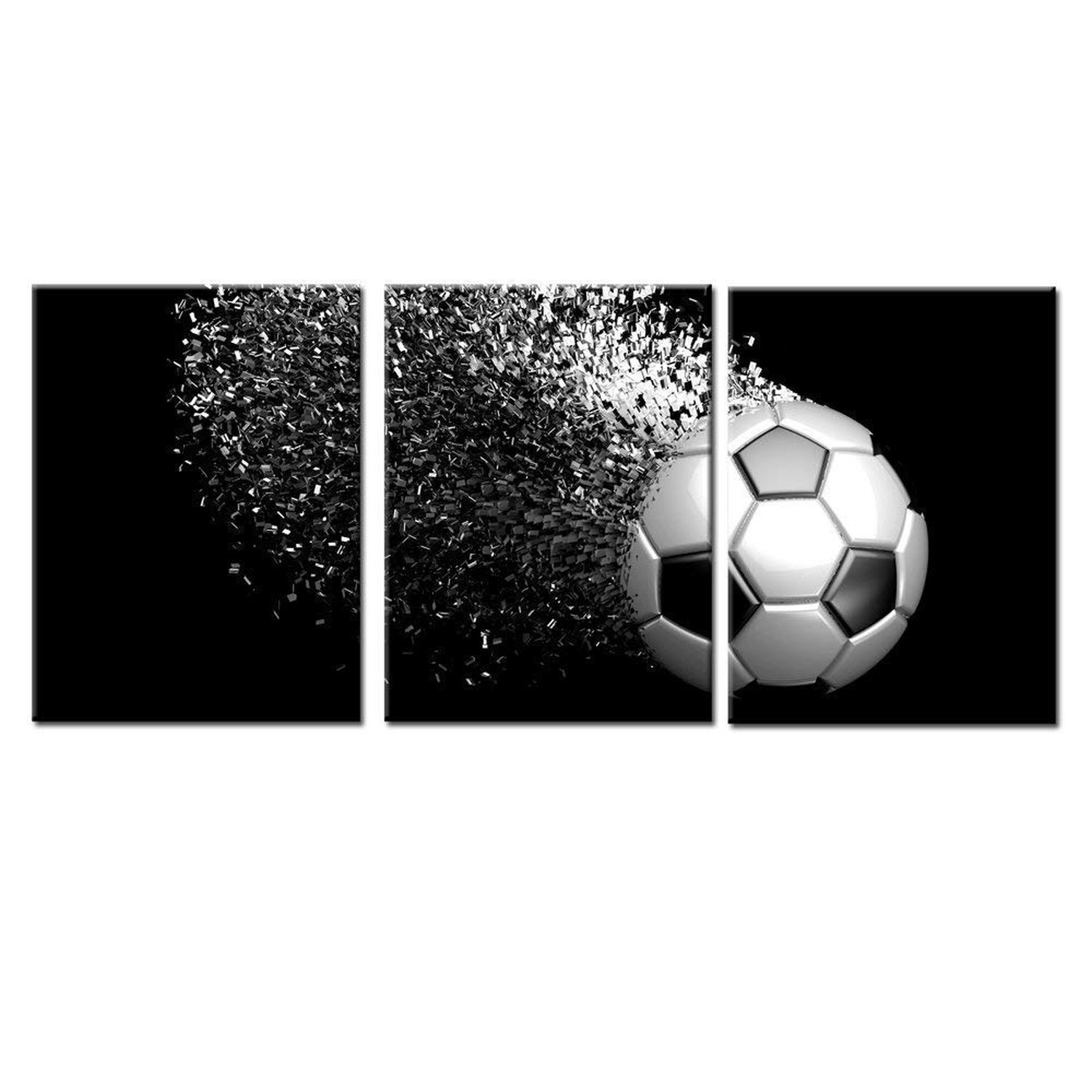 Black and White Splash Soccer Football Balls Wall Art Posters Prints on Wrapp…