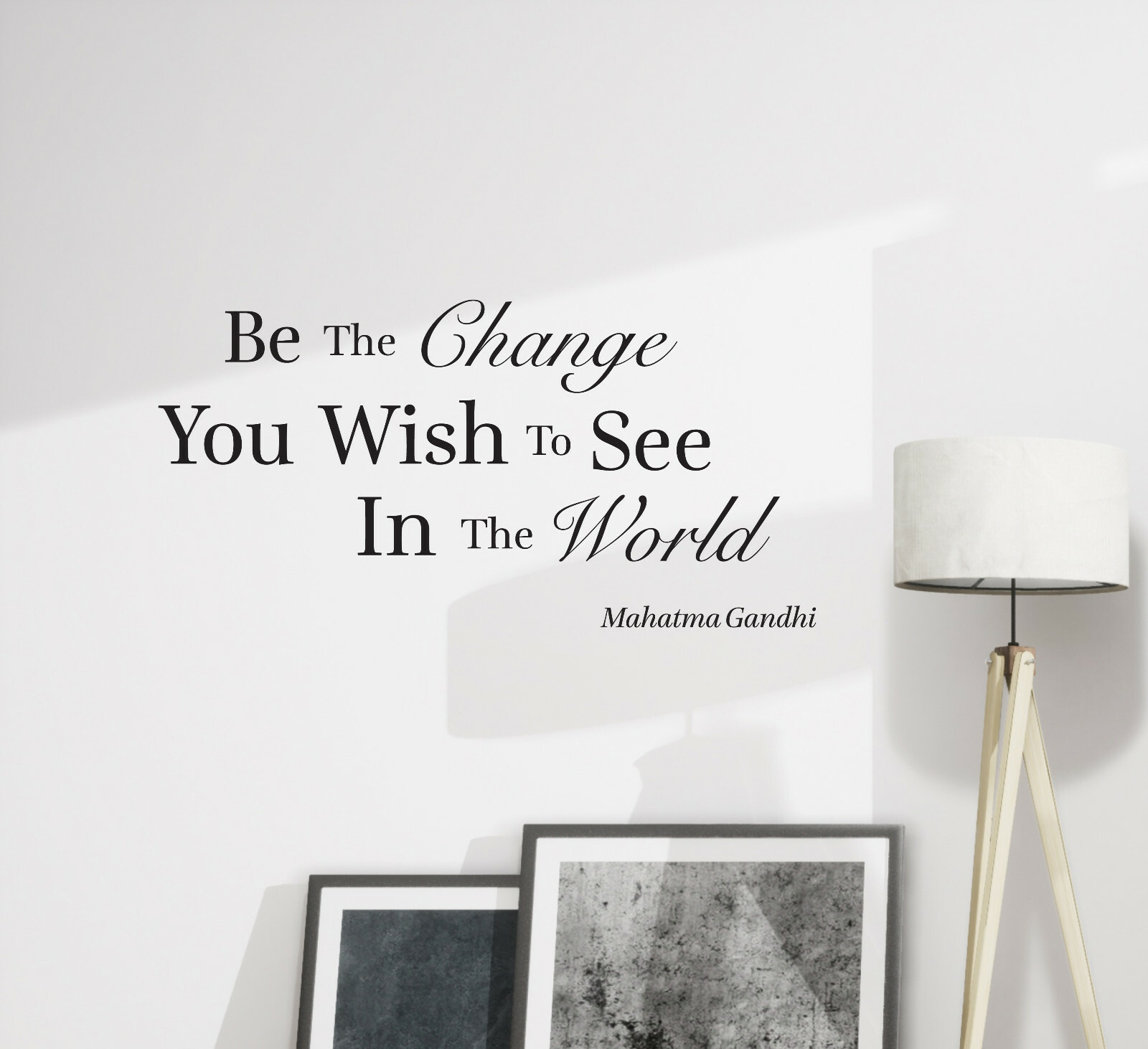 Wall Decal Inspirational Quote Change World Ghandi Vinyl Decor Black gz449