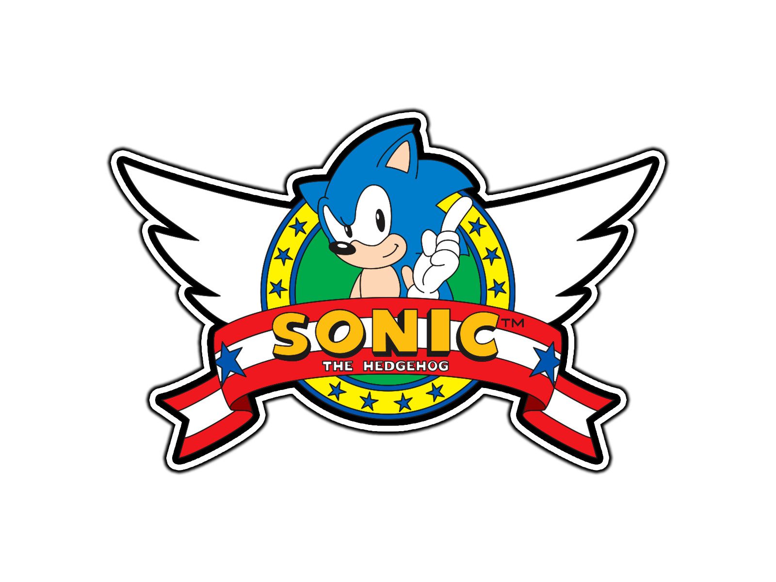 #0781 Sonic The Hedgehog Ribbon Logo #1 Waterproof Vinyl Sticker Decal Die-Cut