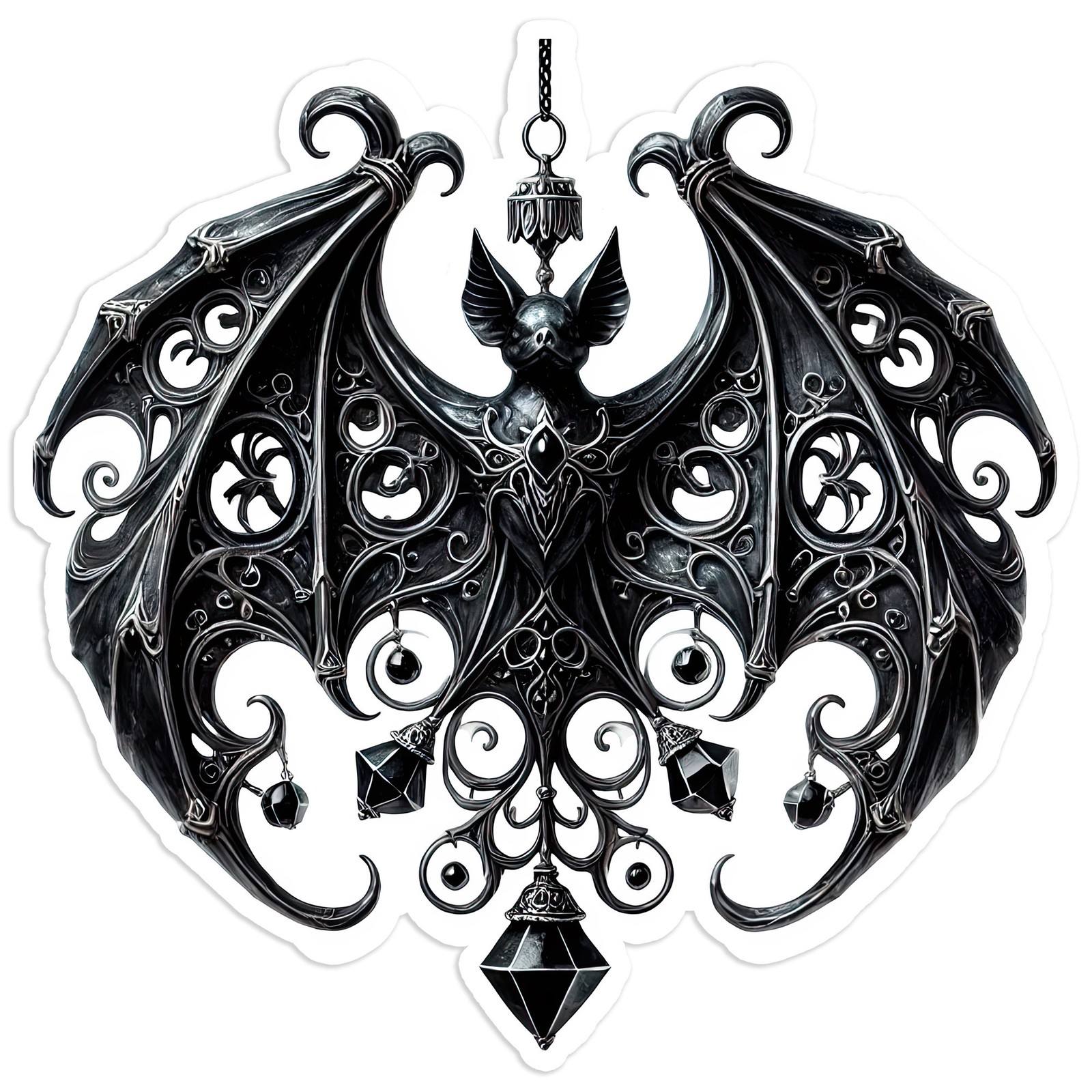 Bat Goth Ornament – Vinyl Decal Sticker – Car Window Laptop – #1460