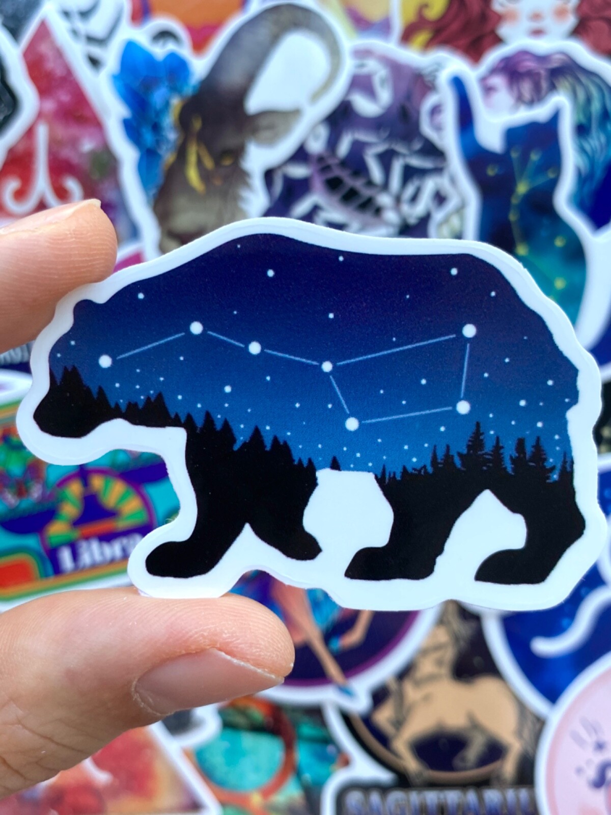 5-50 pcs Zodiac Sign Stickers, Retro Star Astrology Tarot Horoscope Laptop Decal