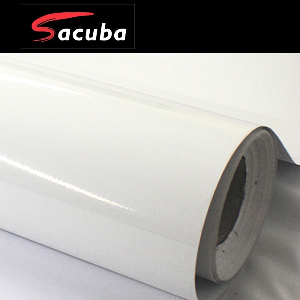 152cm x20m Glossy White Vinyl Decorative Sticker Wrap Car Wall Furniture Cabinet