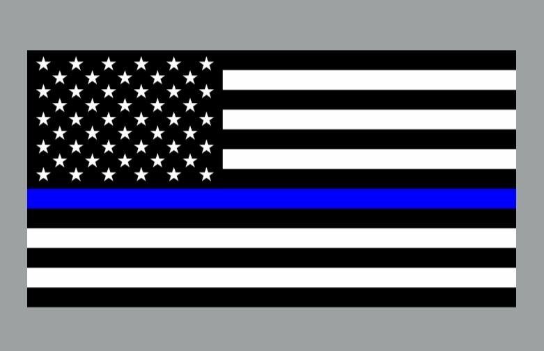 Police First Responder Blue Lives Matter Flag Die Cut Glossy Fridge Magnet
