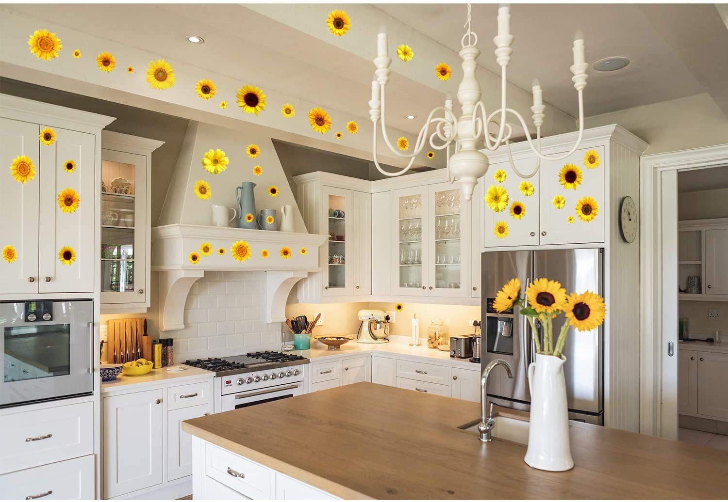 Zonon 72 Pieces Sunflower Wall Sticker 3 Count (Pack of 1), Bright