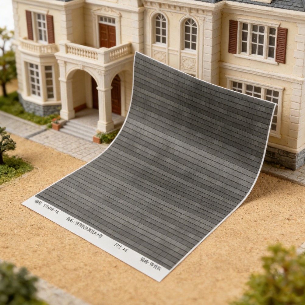 4 Sheets Dollhouse Miniature Roofing Decal – Peel And Stick Roof Tile Sheets