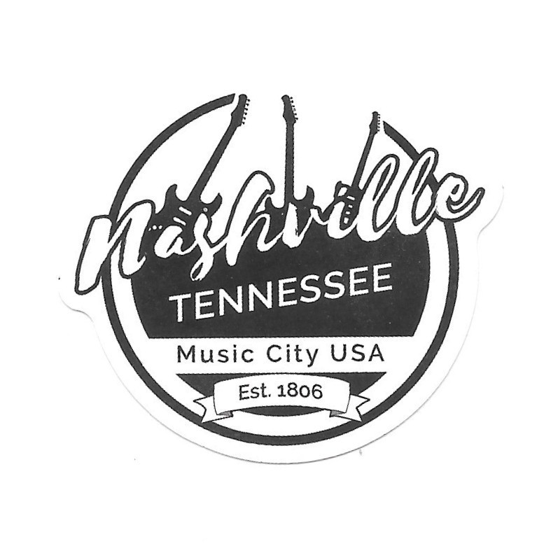 Nashville Vinyl Sticker Decal Music City USA Tennessee Guitar Travel Journal