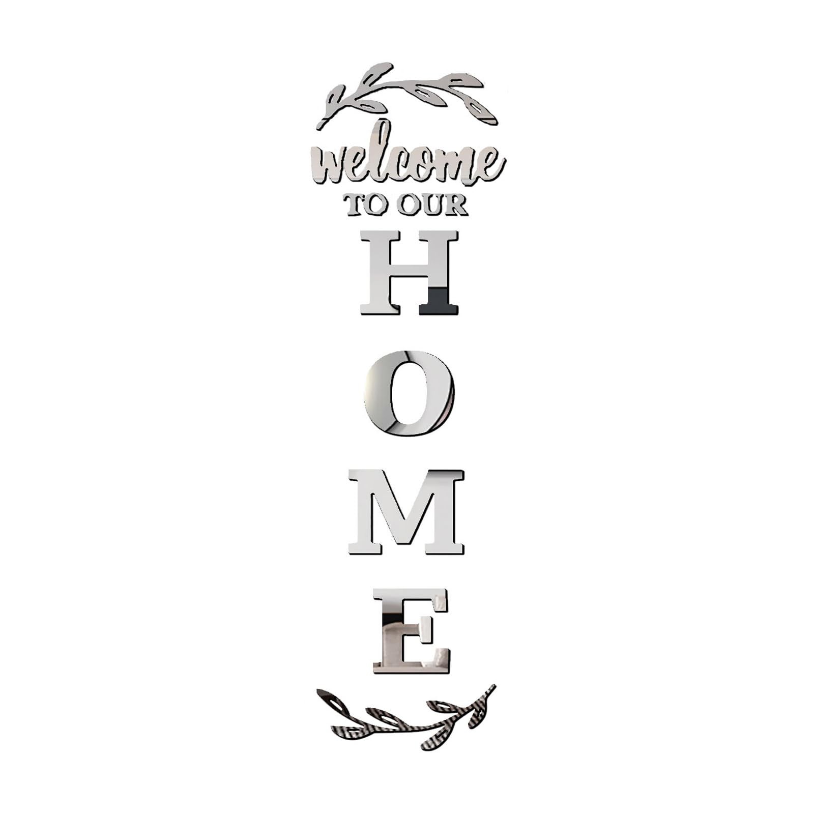 Home Wall Decor Welcome to Our Home Letter Signs – Acrylic Mirror Stickers fo…