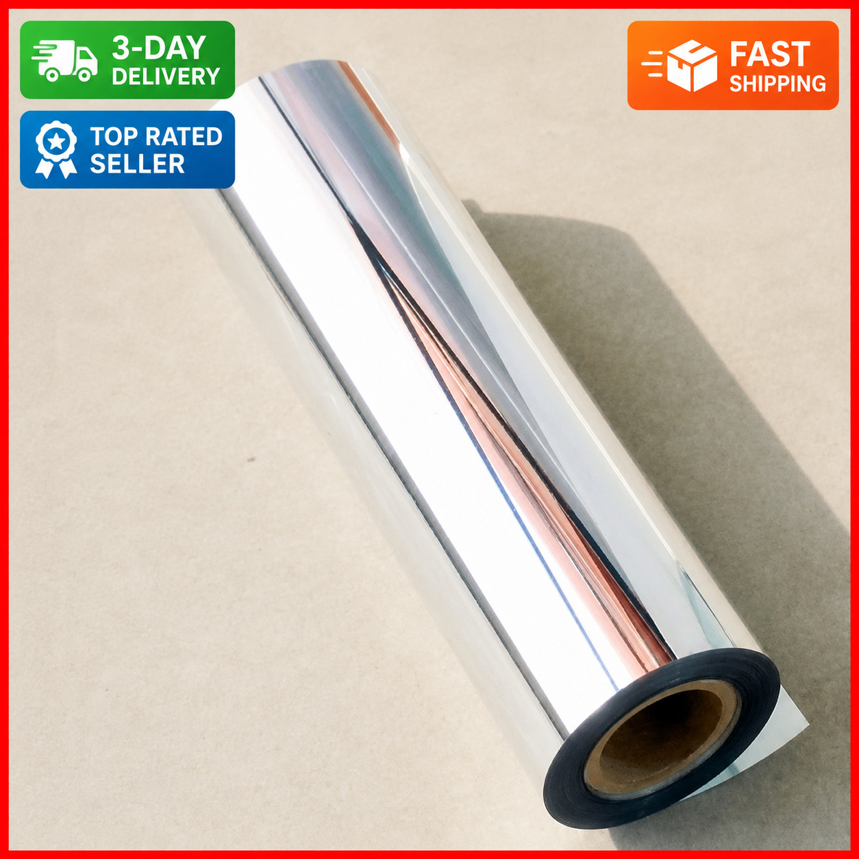 12"X78"Chrome Mirror Silver Vinyl Wrap Sticker Decal Film Sheet,Self-Adhesive