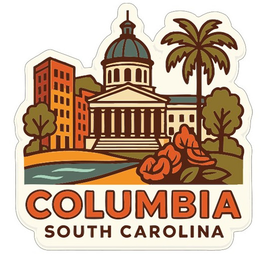 Columbia South Carolina Sticker Decal Vinyl Die-Cut City Skyline Landmark Design