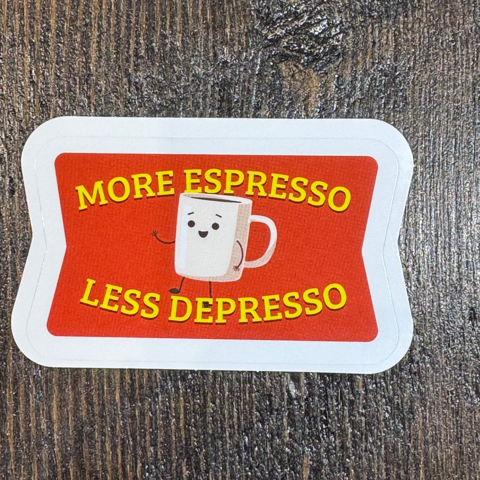 More espresso less depresso sticker 2” – coffee cup water bottle locker Laptop