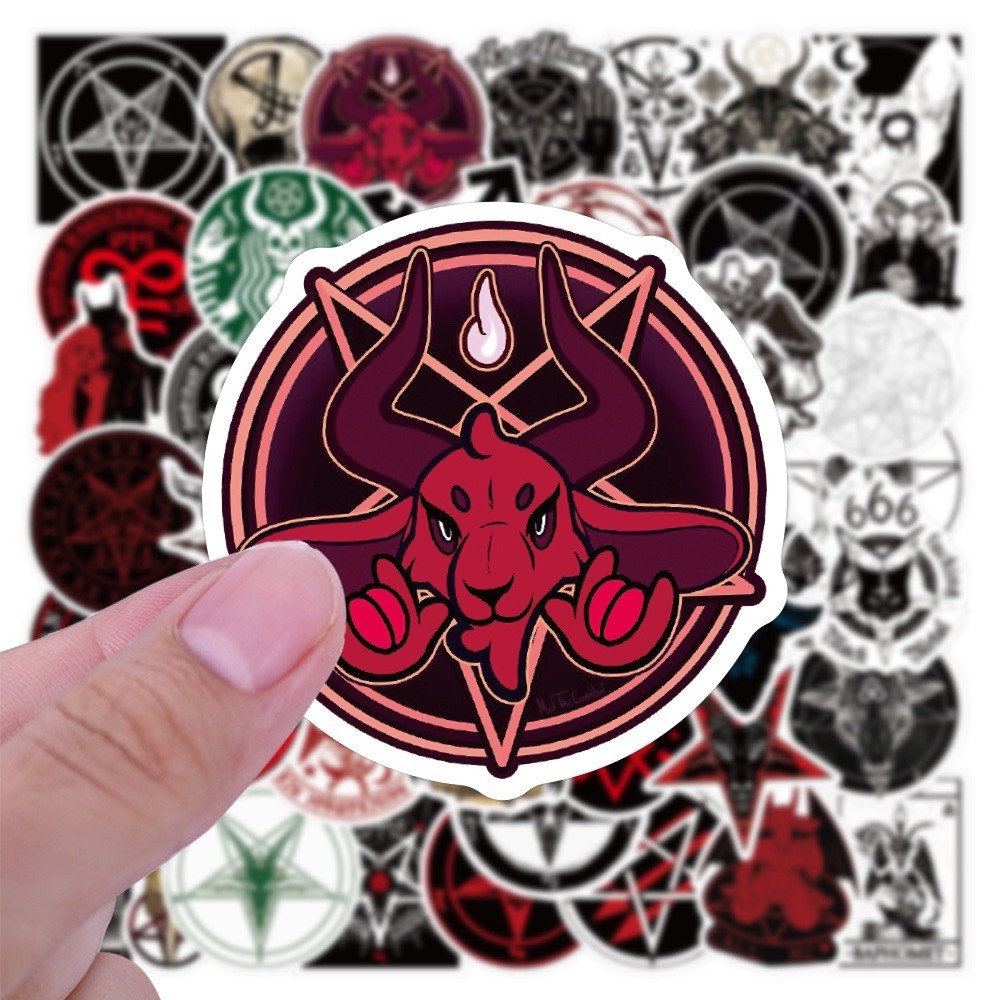 20 Random Satanic Stickers Devil 666 Decals Skull Satan Horror Red Free Shipping