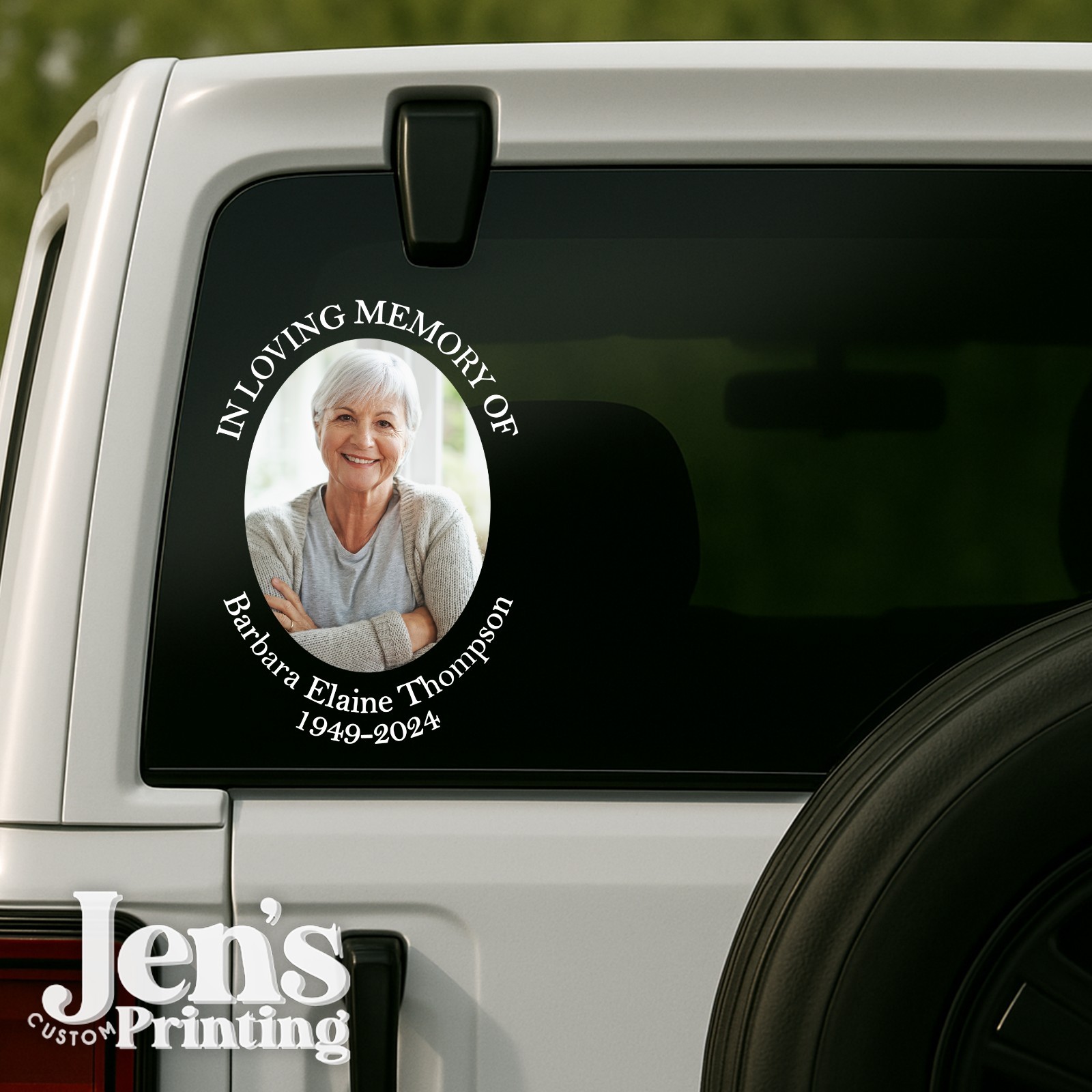 Oval Photo Memorial Decal In Memory Sticker Funeral Gift Mourning Gift