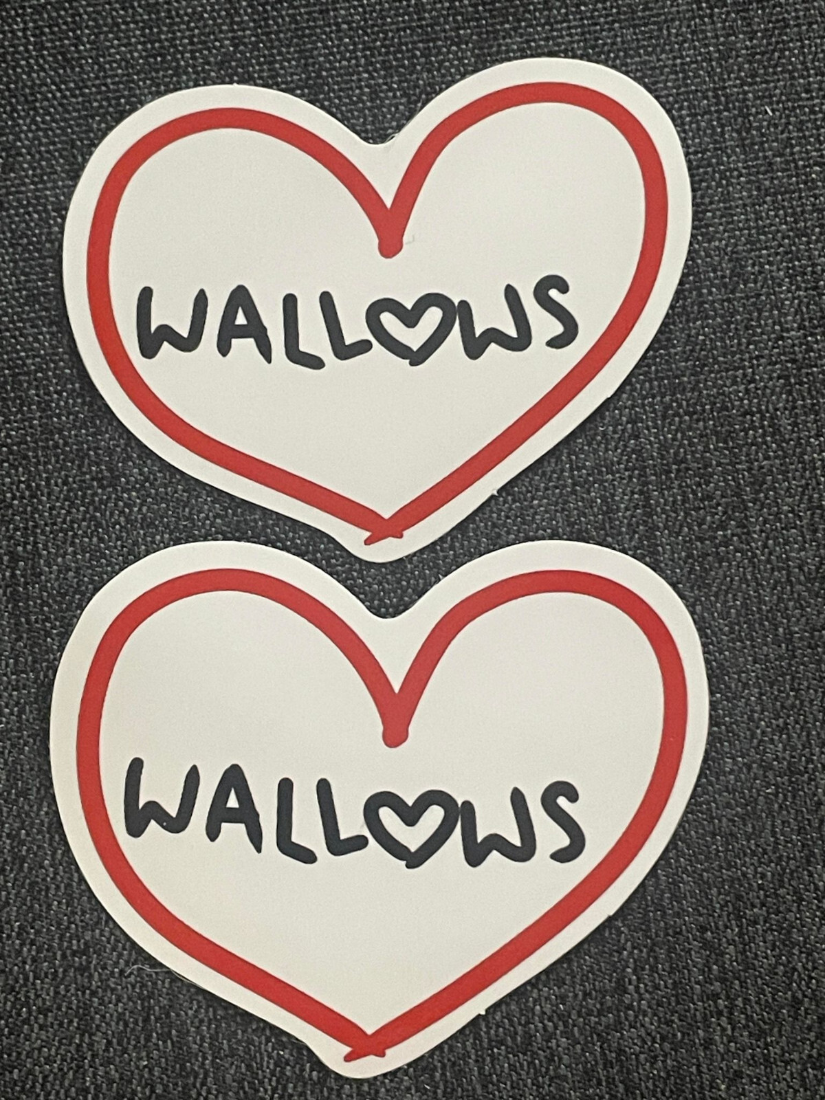 Lot (2) WALLOWS 2 " x 2 5/8" Band STICKERS Fast! FREE SHIP! Heart