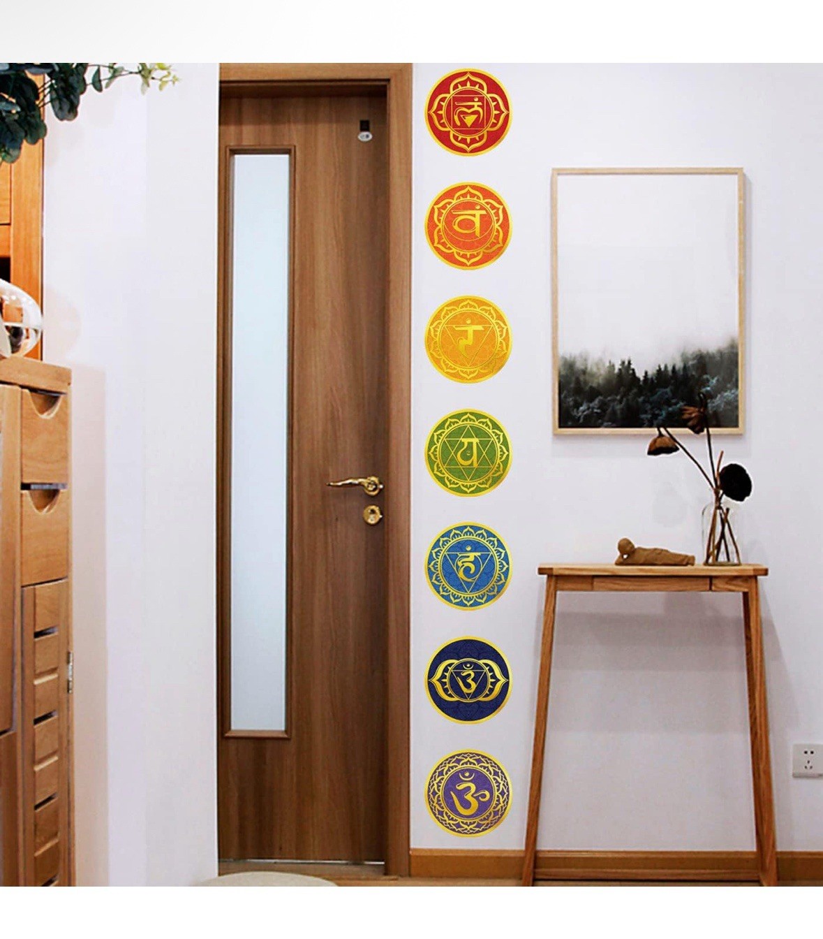 Maydahui 7 Sheets Chakra Wall Stickers Yoga Zen Meditation Room Wall Decals