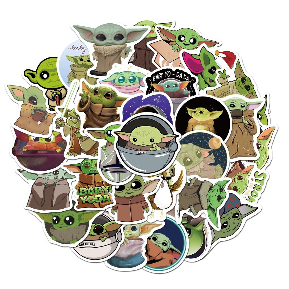 Baby Yoda Star Wars Mandalorian Vinyl Stickers 100 Pcs (2*50 Pcs) for Laptop etc