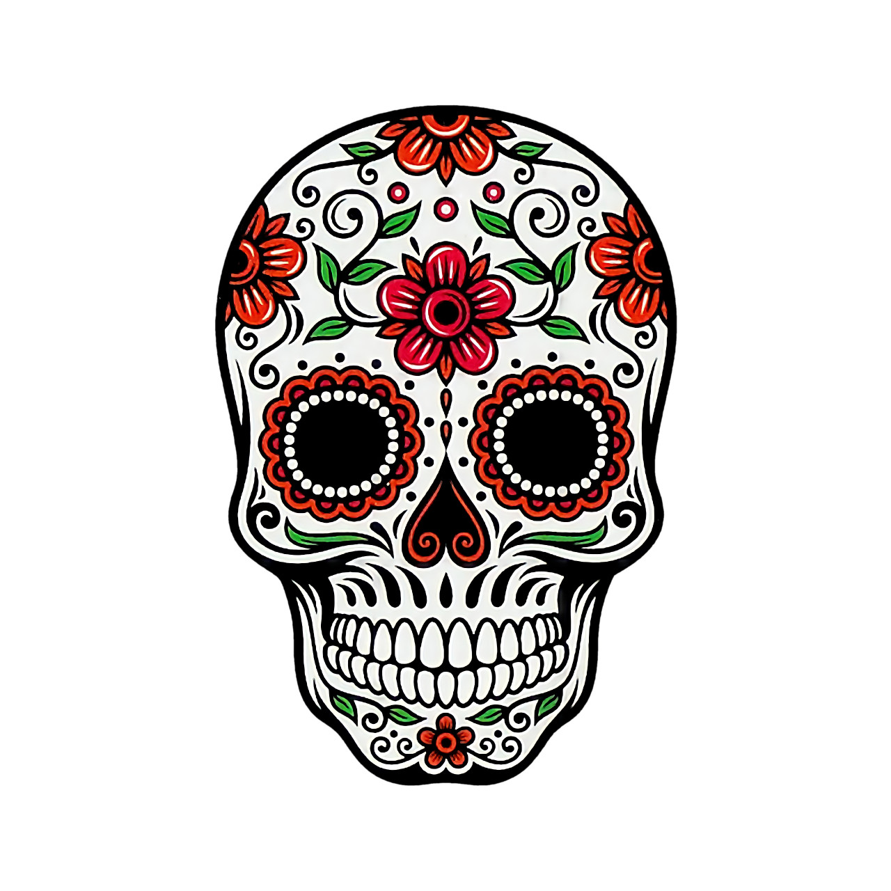 Sugar Skull Vinyl Sticker Dia De Los Muertos Vinyl Sticker 4 Inches