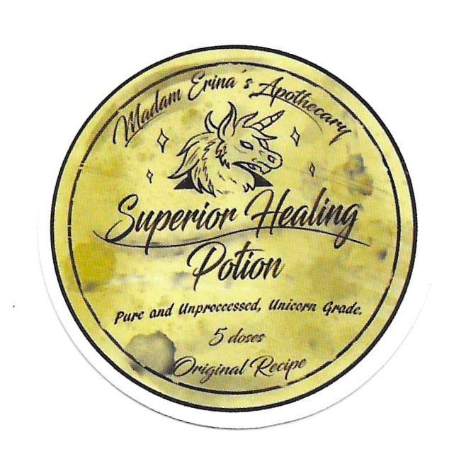Superior Healing Potion Sticker Unicorn Magical Fantasy Vinyl Die Cut Journal