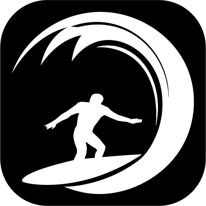 Surfer Surfing Ocean Wave Many Colors Die Cut Vinyl Decal Made in USA