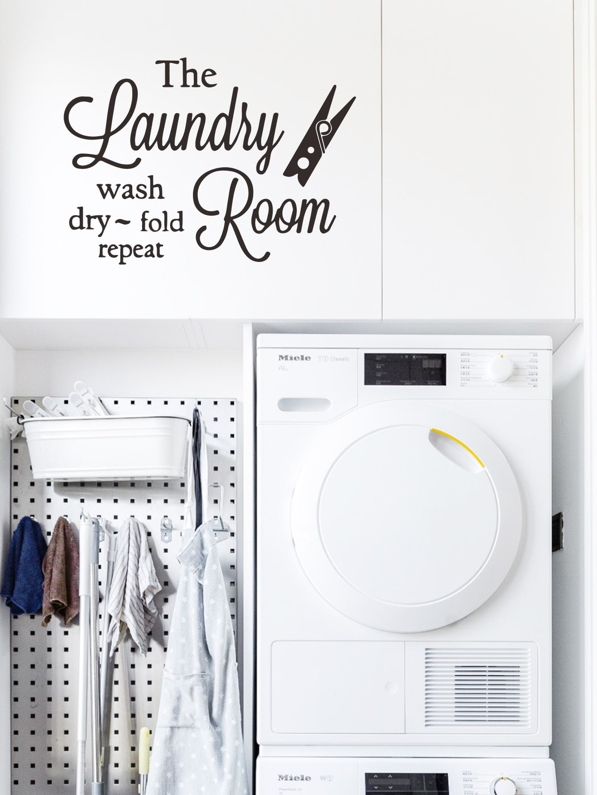 Slogan Graphic Wall Sticker Laundry Room Art Wall Stickers Vinyl Removable