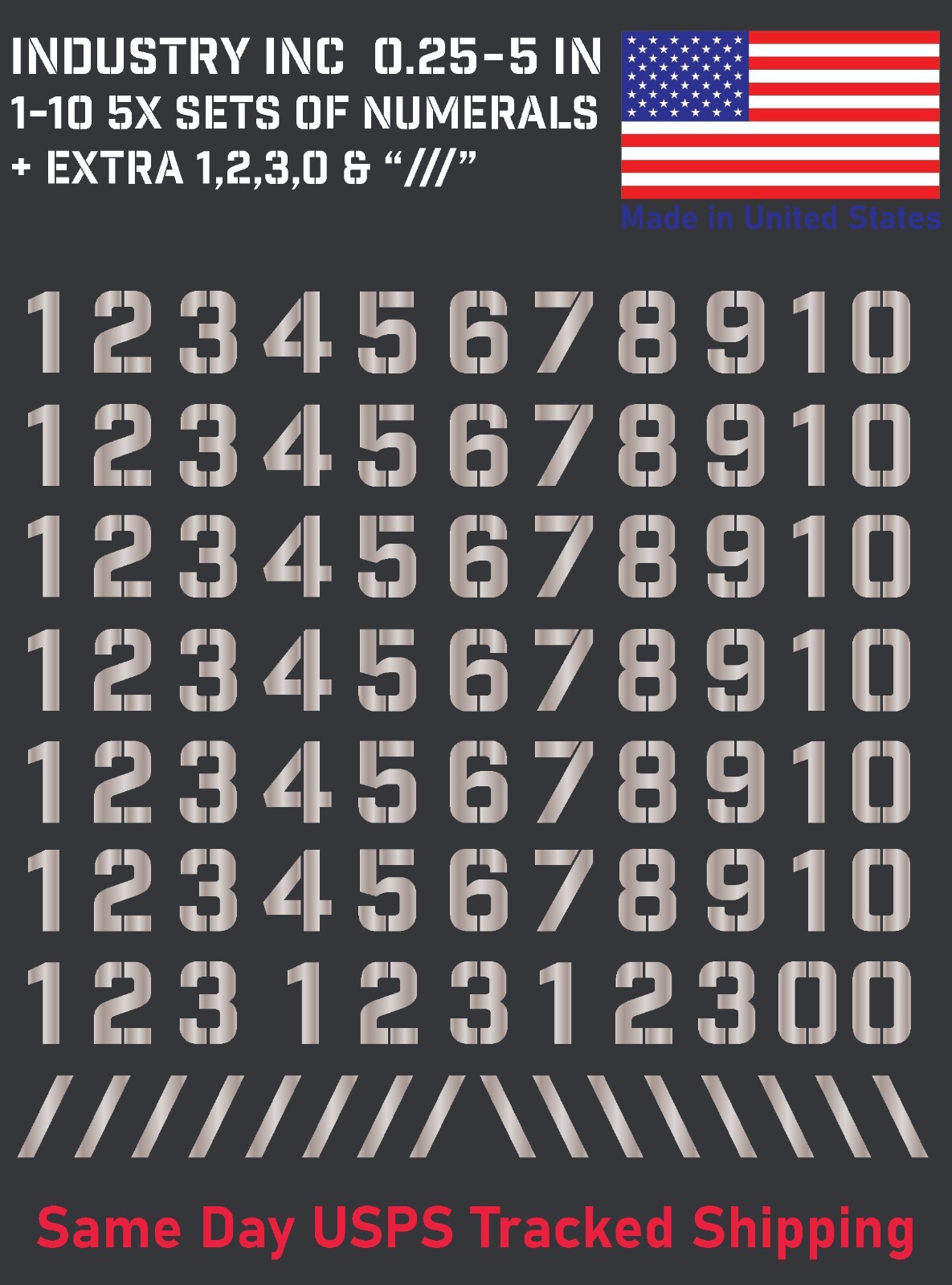 5X 0-10 Industry Inc Vin Decal Sticker Numbers – for Mailbox, Address, Shop