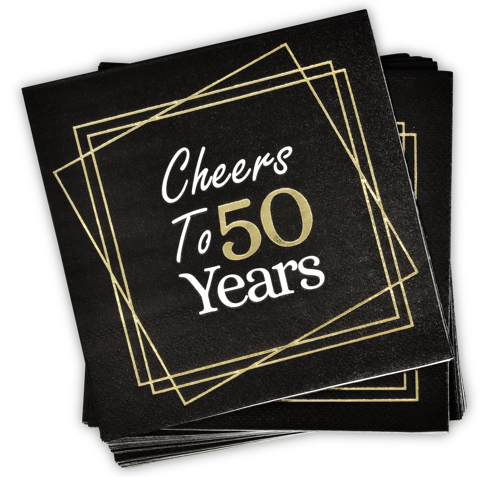 Gift Boutique 100 Count Cheers to 50 Years Cocktail Beverage Napkins Disposab…