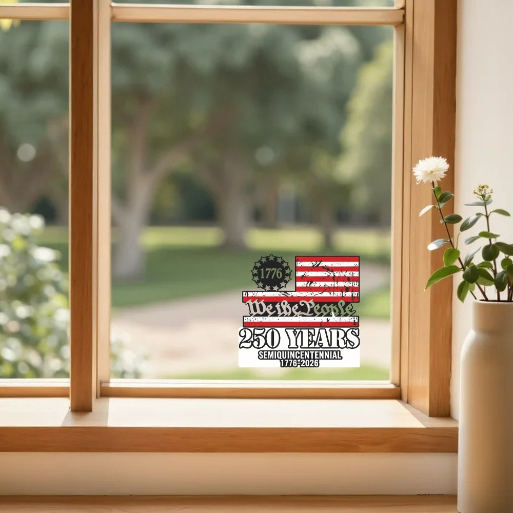 U.S. 250th Anniversary Sticker Waterproof Customizable for Window Car Laptop