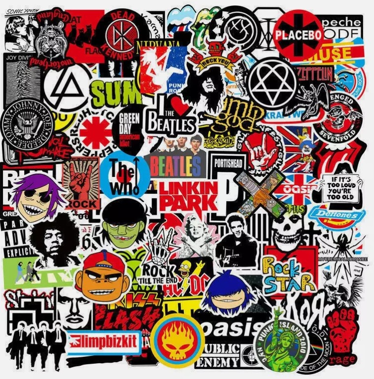 US 100PCS Rock Band Stickers Lot Punk Music Heavy Metal Bands Sticker Decal