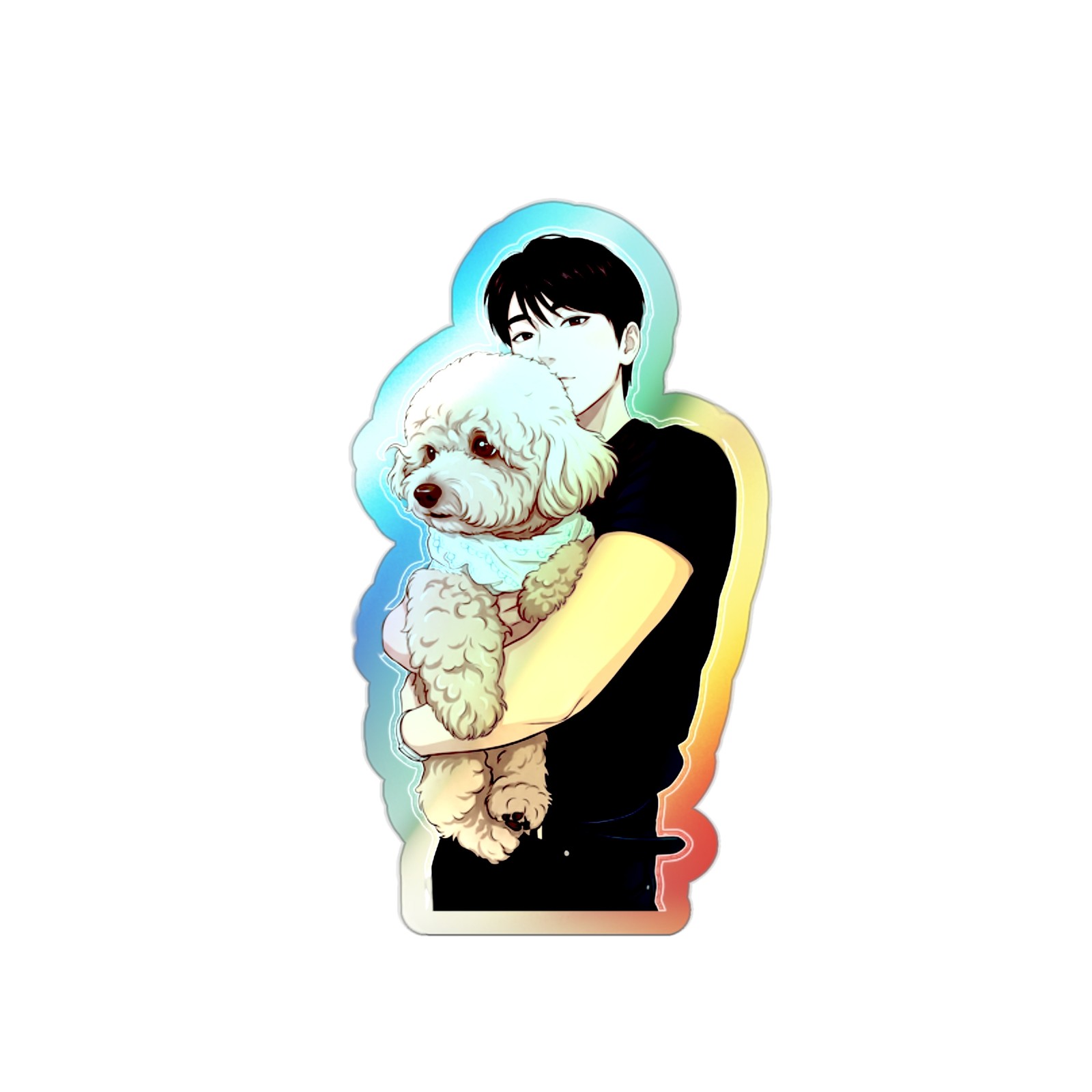 Choi San and and the dog Holographic Die-cut Stickers