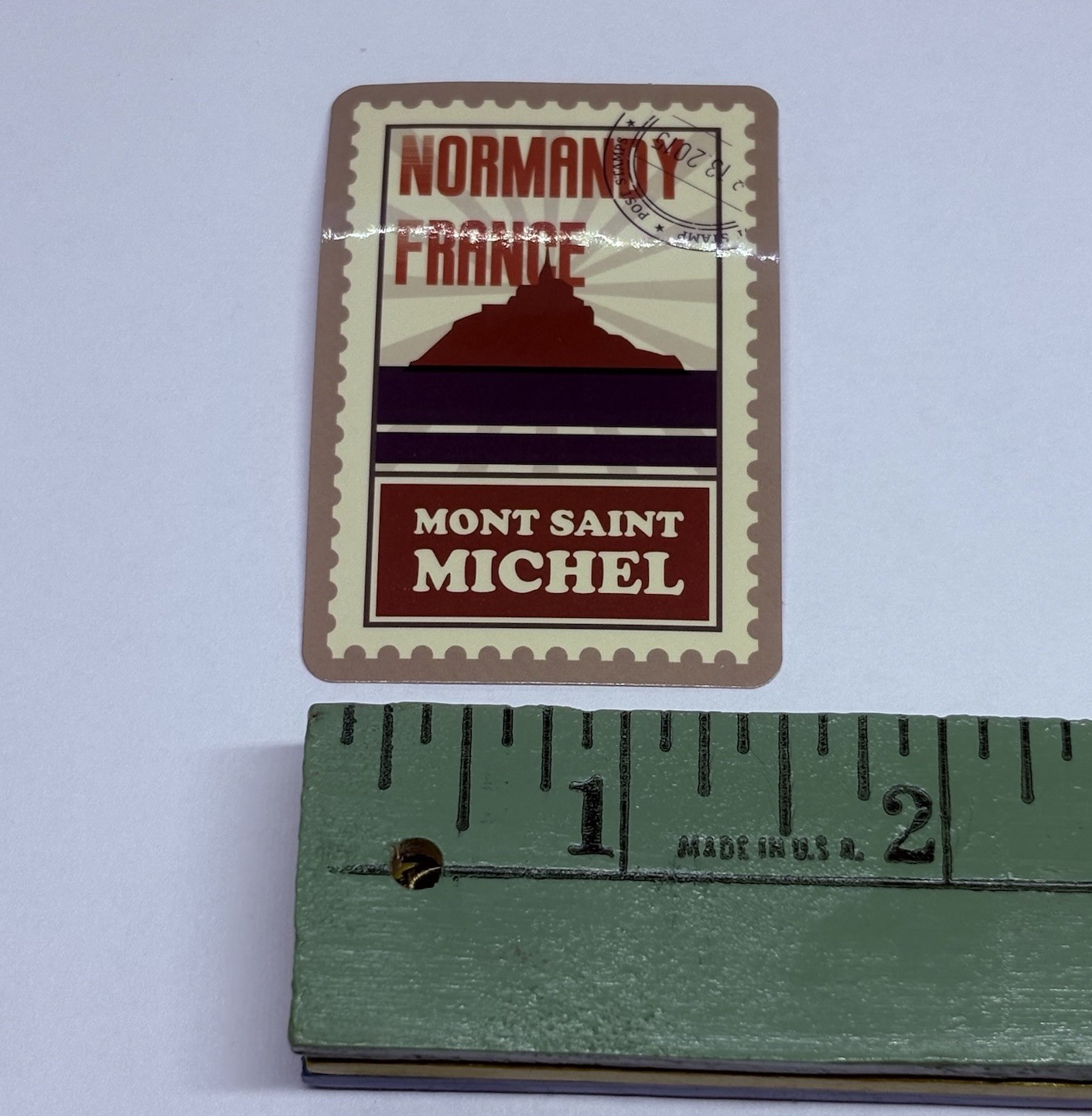Mont Saint Michel Postage Stamp Novelty Sticker Vinyl Decal Travel Cool Art Tc9
