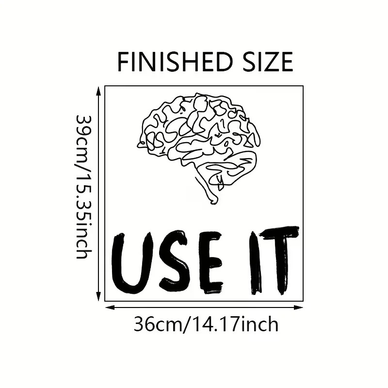 USE IT" Brain Wall Sticker Contemporary Cartoon Design Home Decor Living Room,
