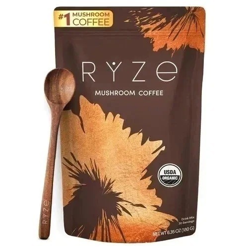 RYZE Mushroom Coffee USDA Organic with 6 Adaptogenic Mushrooms 30 servings New