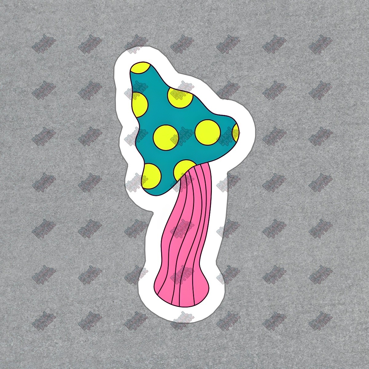 Colorful Polka Dot Mushroom Vinyl Sticker Fun Decal for Laptops, #982211