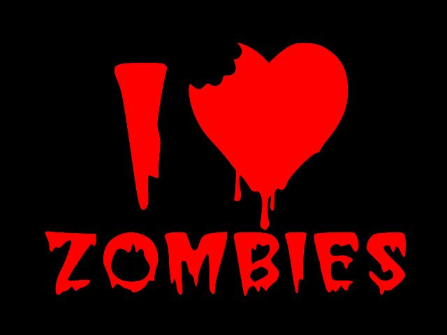 I LOVE ZOMBIES Vinyl Decal Car Wall Window Sticker CHOOSE SIZE COLOR
