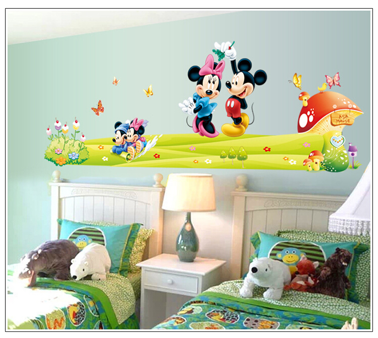 HUGE mickey & minnie mouse Removable Wall Stickers Decal Kids Home Decor