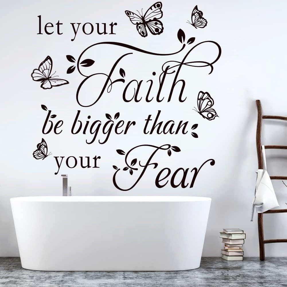 Inspirational Wall Decal Sticker Quotes Vinyl Wall Stickers Let Your Faith Be Bi