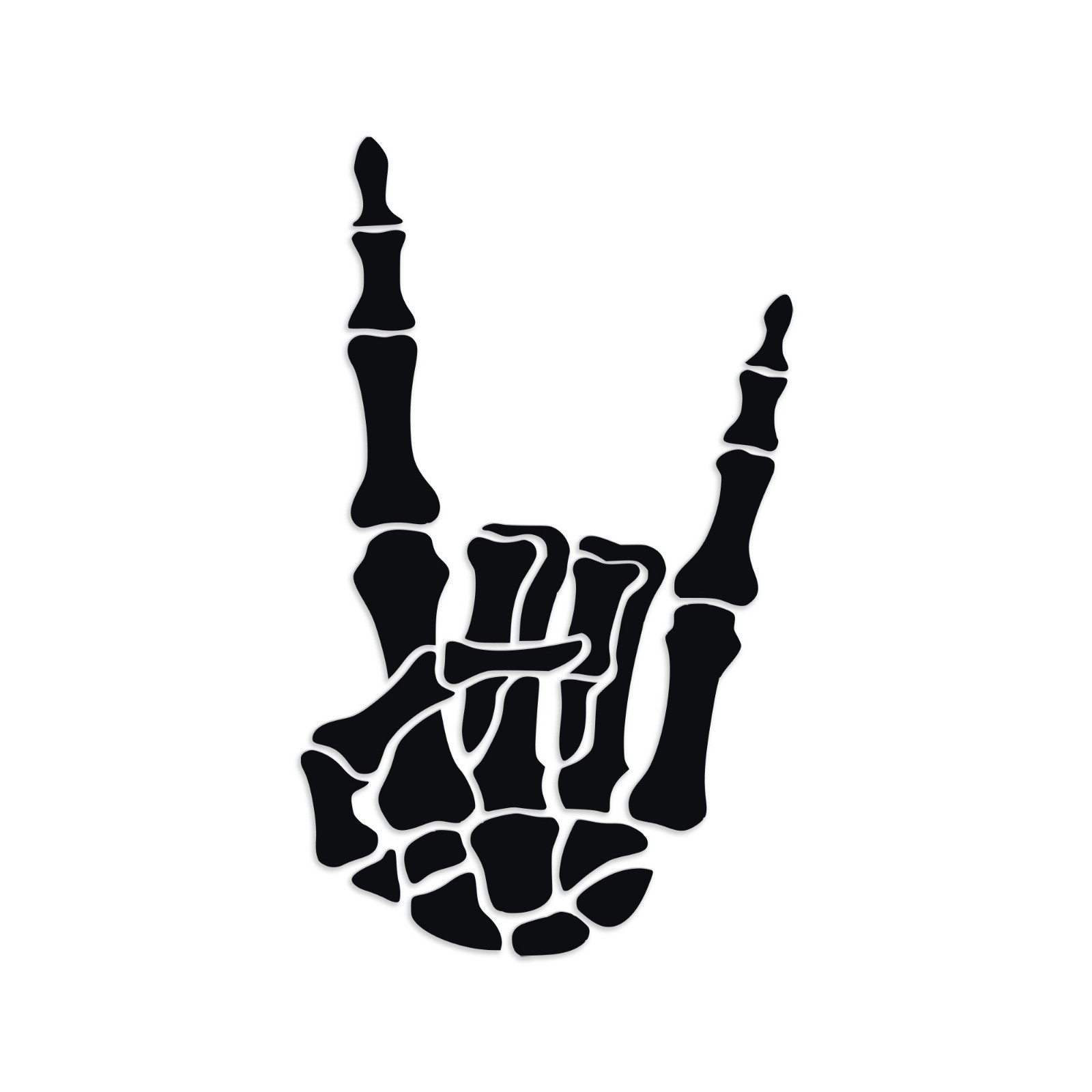 Skeleton Hand Devil Horns Vinyl Decal – Heavy Metal Rock Punk Gothic Sticker